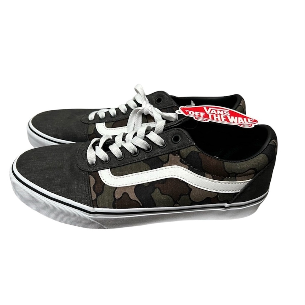 VANS Lace Up Sneakers Ward Skate Shoe Camo Mens Size 9 Off the Wall New